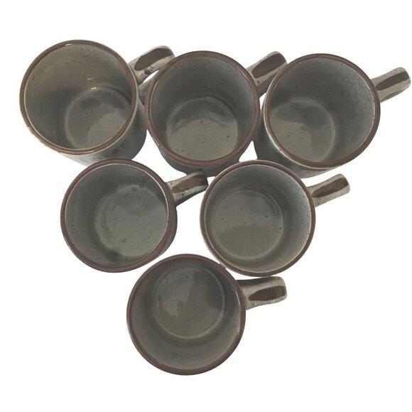 VINTAGE Japan Stoneware Home Sweet Home Mugs Set of 6 + Adjustable Rack NOS - Picture 3 of 8